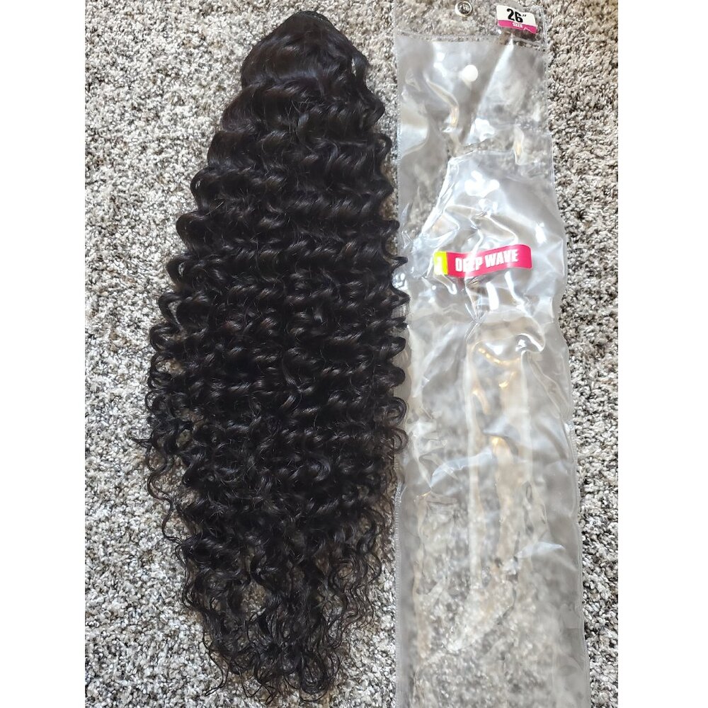 26 Inch Human Hair Deep Wave Drawstring Ponytail